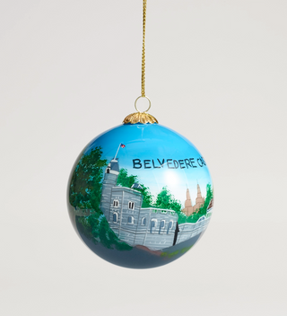 Central Park-themed hanging ornament featuring Belvedere Castle.