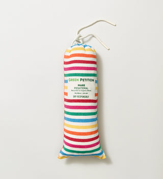 Packaged rainbow striped mare peshtemal shawl from Green Petition