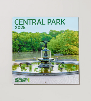 Square cover of a closed wall calendar featuring a photograph of Bethesda Fountain