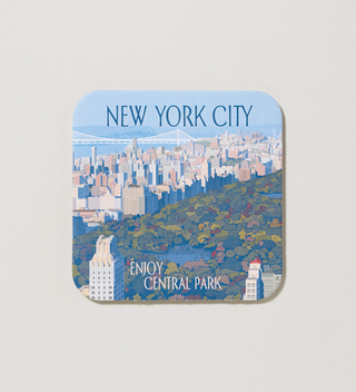 Central Park-themed coaster featuring an aerial view of New York City with 'Enjoy Central Park' text.