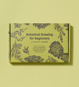 Packaged botanical drawing kit for beginners