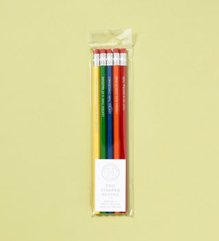 Huckleberry Letterpress foil stamped pencils in packaging