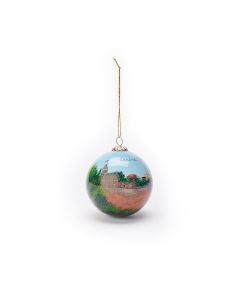 This Central Park glass ornaments is a beautiful and unique work of art, painstakingly hand-painted from the inside showing Belvedere Castle and "Central Park, NYC" inscribed on the side. Each ornament is packaged in a gift box.