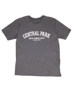 Central Park Official Kids Grey Tee. 50% Cotton; 50% Polyester. 