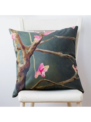 Featuring a Tree with Pink Flowers on Dark Grey on the cover, this reversible 18