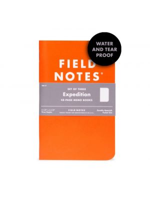 The Expedition Waterproof Memo Book is virtually indestructible. The whole book is printed with a Dot-Graph pattern on Yupo Synthetic paper, an amazing tearproof and waterproof paper. Available as a set of 3.  3.5