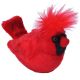 This 5 inch plush is of a Northern Cardinal, deep red in color, with beaded eyes that when squeezed at the belly produces the authentic bird call from the Cornell Lab of Ornithology's wildlife recordings. The species accurate markings and details are appr