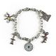 This beautiful charm bracelet features five brightly colored charms inspired by Central Park. The charms depict a carousel horse, the Bethesda fountain, the Balto statue, a horse and carriage and the Imagine mosaic. The bracelet measures 7.5” in length an