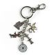 The silver-plated Central Park keychain has charms of a carousel horse, the Bethesda fountain, the Balto statue, a horse and carriage, and the Imagine mosaic. The keychain measures 3.5” in length and each charm is approx. 0.75” in size. Please note: this 