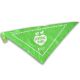 The bright green Central Park dog bandana features the words 