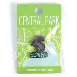 This metal and enamel pin features a grey squirrel- one of Central Park's most populous mammals. Measures 1x1