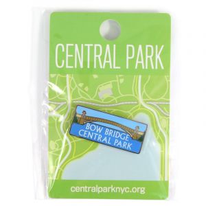 This rectangular metal and enamel pin features one of Central Park's most popular attractions—Bow Bridge. Measures 1.5x.75